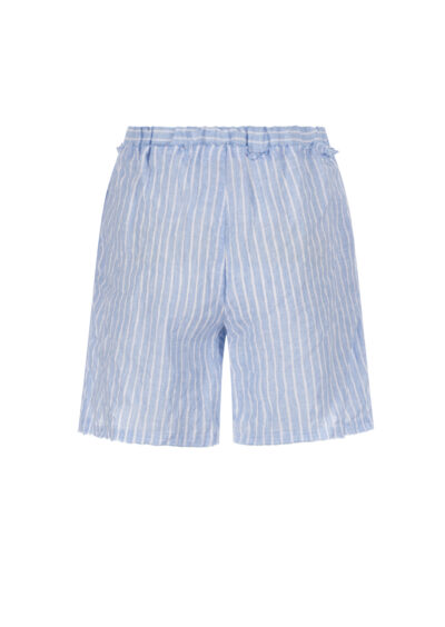 Gestreifte Leinen-Shorts – Blau – Bild 2