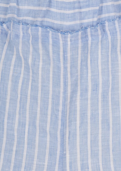 Gestreifte Leinen-Shorts – Blau – Bild 3