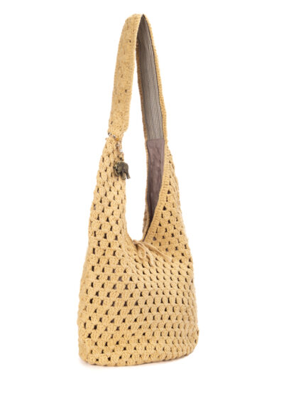 Gehäkelte Schultertasche – Natur – Bild 2