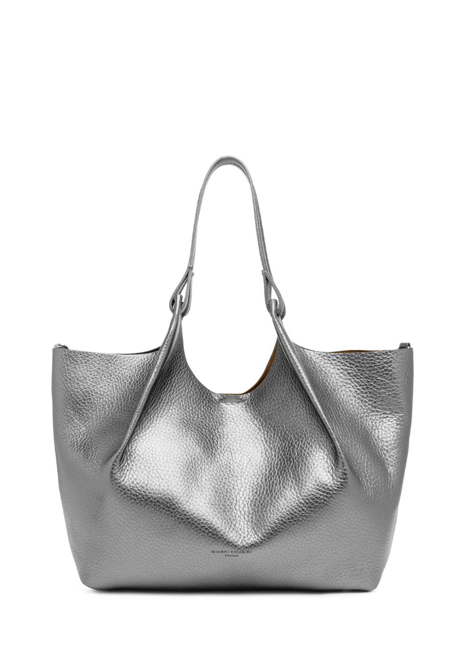 38139_14205-1-Gianni Chiarini-Dua-Silber-Metallic Leder-Tasche "Dua" - Metallic – Bild 1
