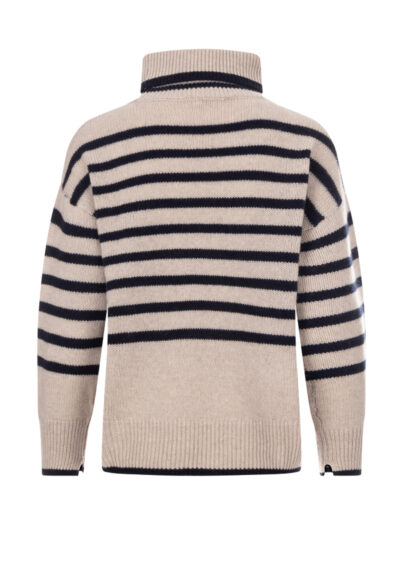 Gestreifter Pullover aus Merinowolle und Kaschmir - Beige/Blau – Bild 2