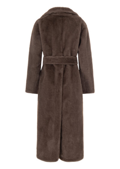 Fake-Fur Mantel – Taupe – Bild 2