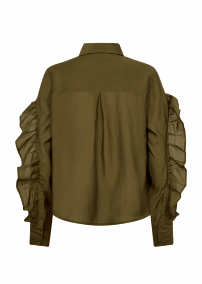 Volantbluse - Oliv – Bild 2