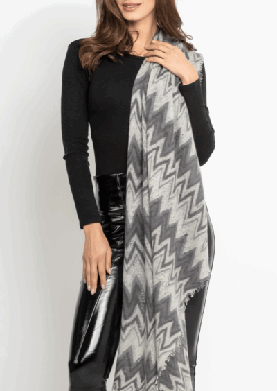 Schal aus Kaschmir - Grau – Bild 3