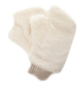 Plüsch-Handschuhe - Creme