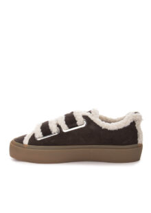Lammfell-Sneakers "Shearling Low Velcro" - Braun – Bild 3