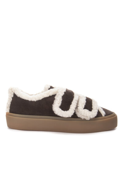 Lammfell-Sneakers "Shearling Low Velcro" - Braun – Bild 2