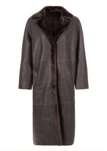 Wende-Lammfellmantel "Corine" - Braun – Bild 2