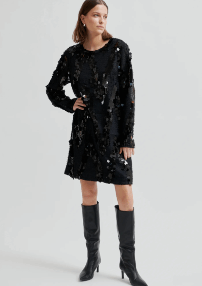 Kleid "Glimmer" mit Pailletten - Schwarz – Bild 4