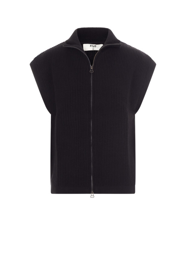 five-strickjacke-ärmellos-schwarz