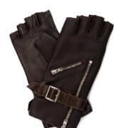 Lederhandschuhe mit Zipps – Braun