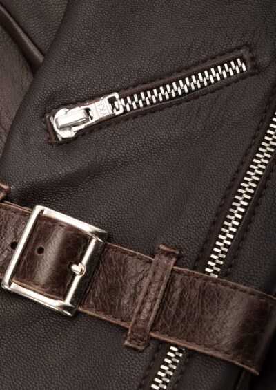 Lederhandschuhe mit Zipps – Braun – Bild 2