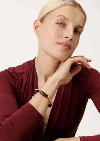 Armband in Marmor-Optik - Burgunder – Bild 2