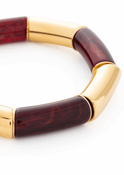 Armband in Marmor-Optik - Burgunder – Bild 3