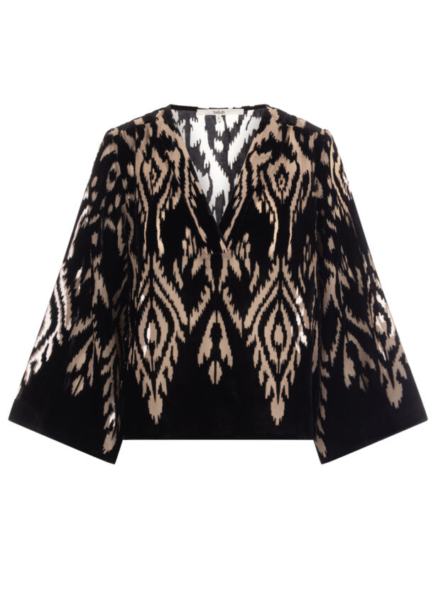 ba&sh-blusenshirt-arriet-schwarz-beige