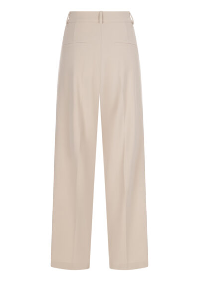 Hose mit Wickelfront „Anais“- Beige – Bild 2