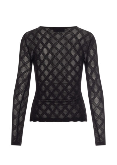Mesh-Longsleeve "Hanna" - Schwarz – Bild 2