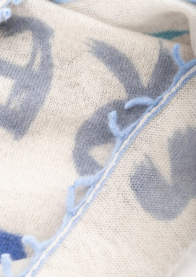 Kaschmirschal - Greige/Blau – Bild 2