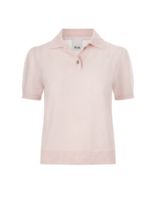 allude-polo-pullover-kurzarm-kaschmir-rosa