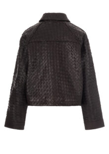 Geflochtene Lederjacke "Vermont" - Dunkelbraun – Bild 2