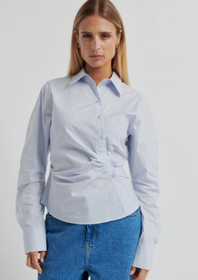 Bluse "Hill" aus Baumwolle - Hellblau – Bild 4