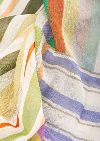 Gestreifter Schal aus Baumwolle und Modal - Multi – Bild 2