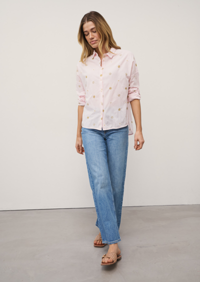 Baumwollbluse "Lucy" mit Stickerei - Rosa – Bild 4