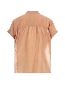 Bluse aus Baumwolle und Seide – Beige – Bild 2