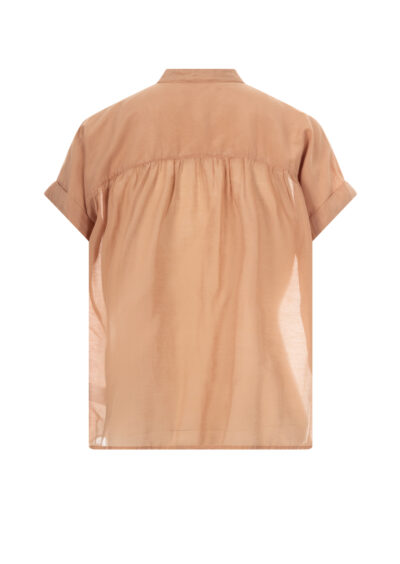 Bluse aus Baumwolle und Seide – Beige – Bild 2