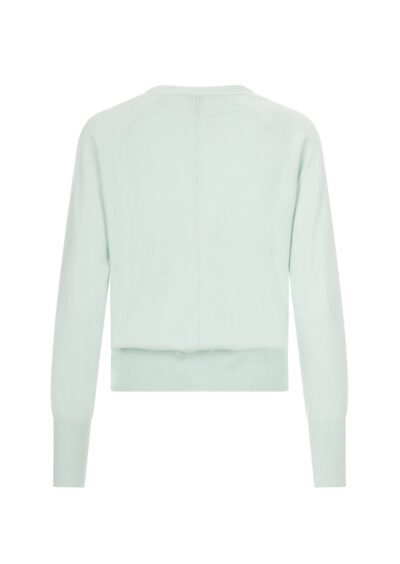 Strickjacke aus Baumwolle, Seide und Kaschmir - Türkis – Bild 2