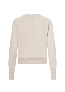 Strickjacke aus Baumwolle, Seide und Kaschmir – Greige – Bild 2