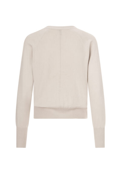 Strickjacke aus Baumwolle, Seide und Kaschmir – Greige – Bild 2