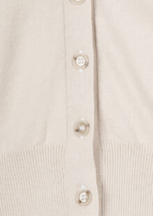 Strickjacke aus Baumwolle, Seide und Kaschmir – Greige – Bild 3