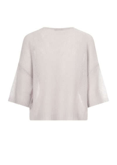 Strickjacke "Alegra" aus Kaschmir und Seide - Hellgrau – Bild 2