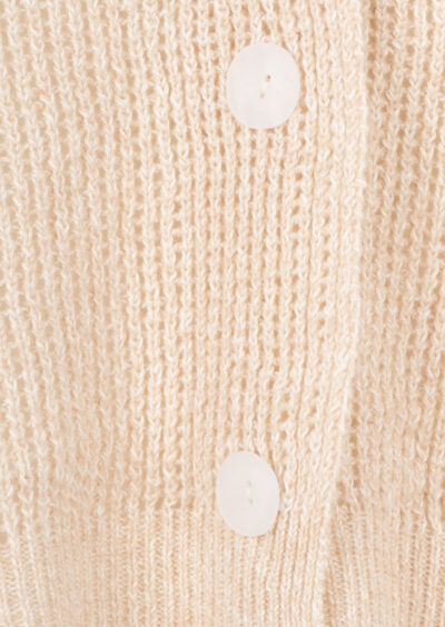 Strickjacke aus Leinen und Kaschmir - Beige – Bild 3