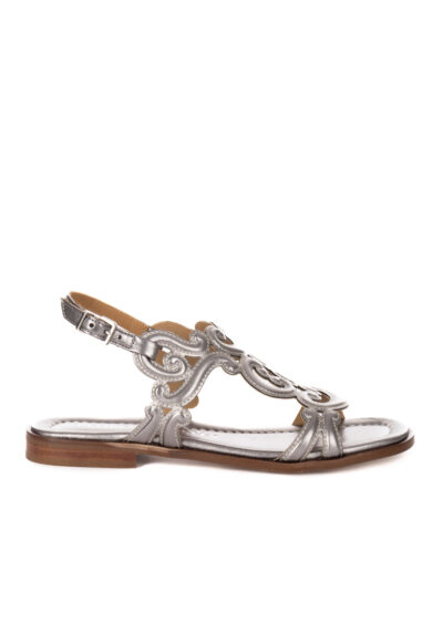Pantoletten mit Riemen - Silber metallic – Bild 2