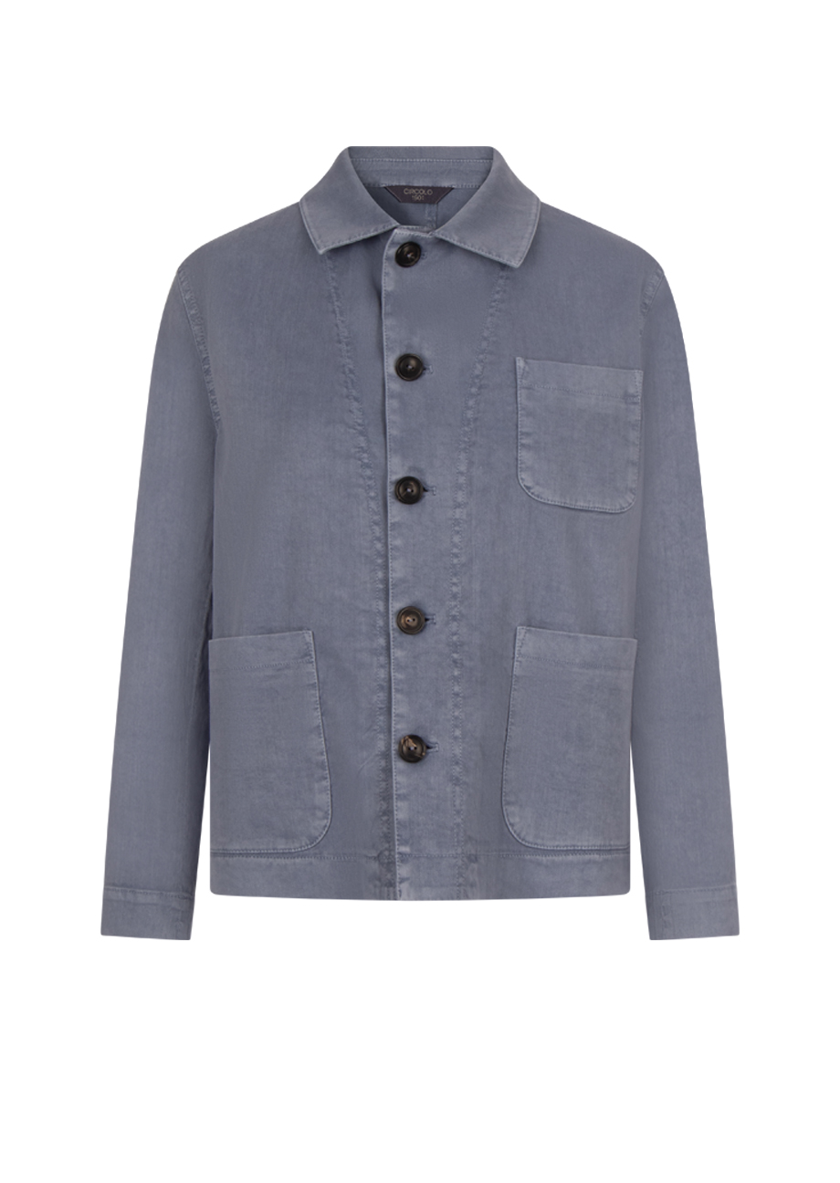 38713_1403-1 Jacke aus Leinen-Mix – Mittelblau – Bild 1