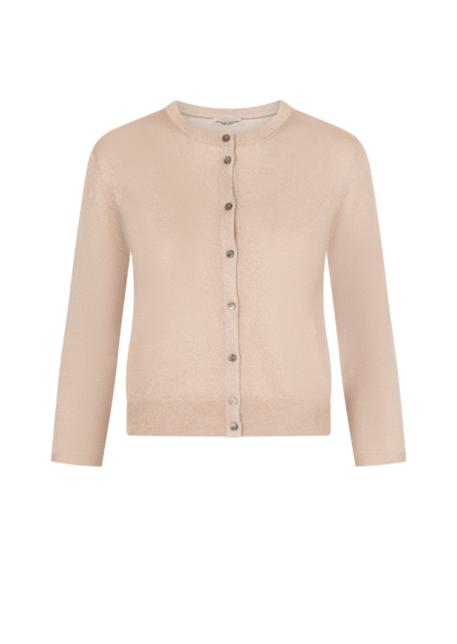 38727_31-1 Strickjacke in Viskose - Nude mit Glitzer – Bild 1