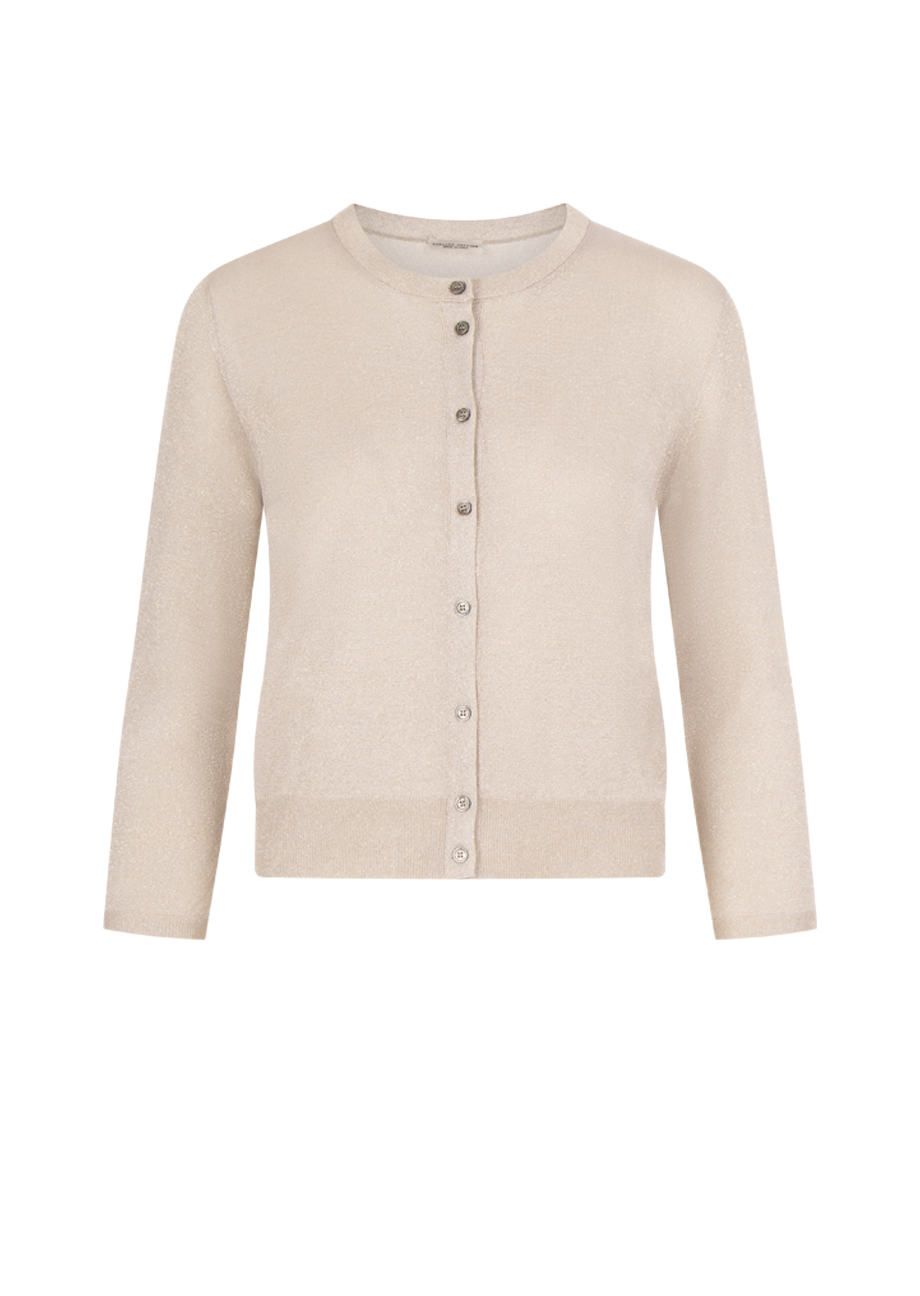 38727_68-1 Strickjacke in Viskose - Offwhite mit Glitzer – Bild 1