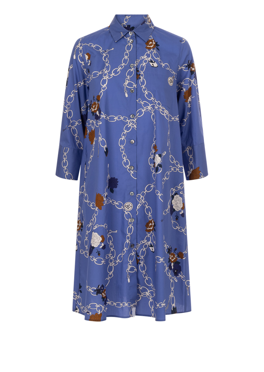 38880_16-1 Gemustertes Hemdkleid in Baumwolle - Blau/Multi – Bild 1