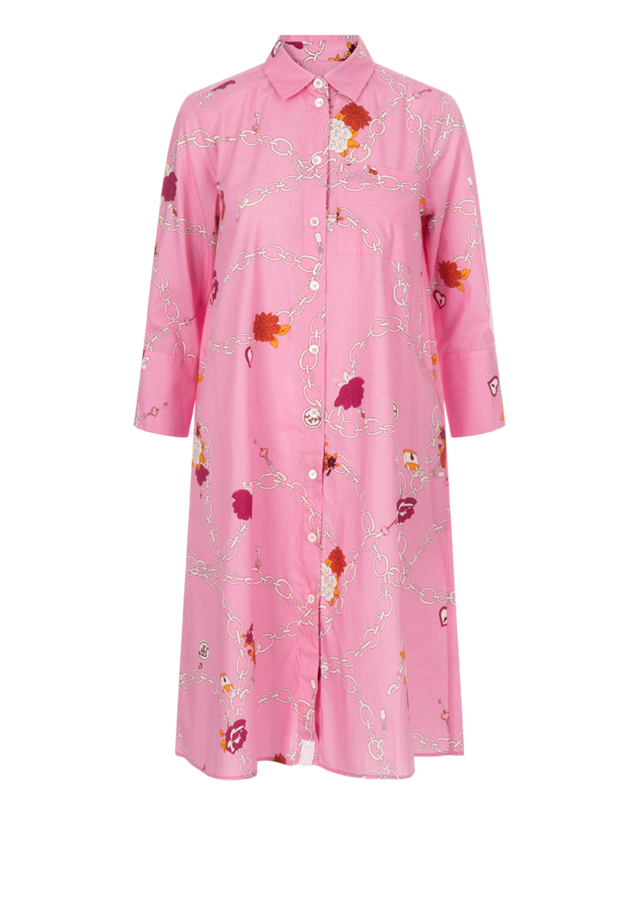 38880_20-2 Gemustertes Hemdkleid in Baumwolle - Pink/Multi – Bild 1