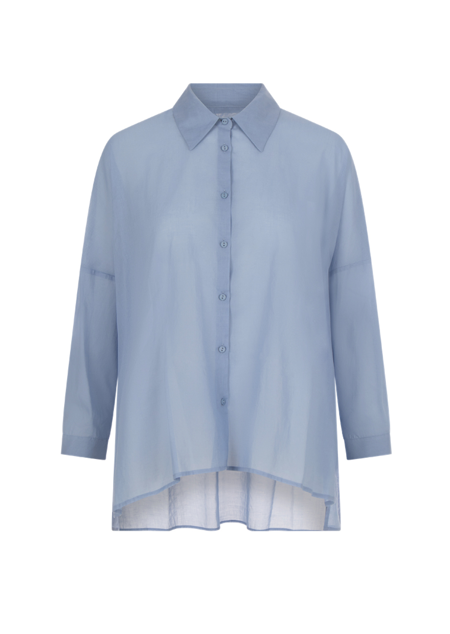 38903_awan-1 Oversized Baumwollbluse - Mittelblau – Bild 1