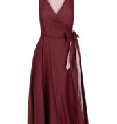 Wickelkleid aus Baumwolle - Rosa/Dunkelrot