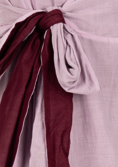 Wickelkleid aus Baumwolle - Rosa/Dunkelrot – Bild 3