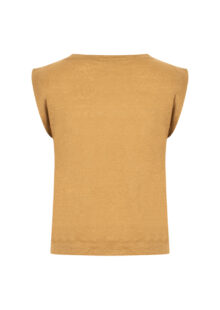 Ärmelloses Shirt aus Leinen – Gelb – Bild 2