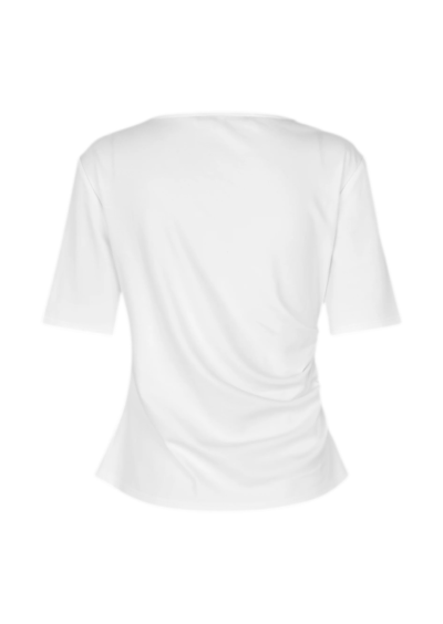 T-Shirt mit Raffungen "Ulina" - Weiß – Bild 4