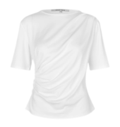T-Shirt mit Raffungen "Ulina" - Weiß