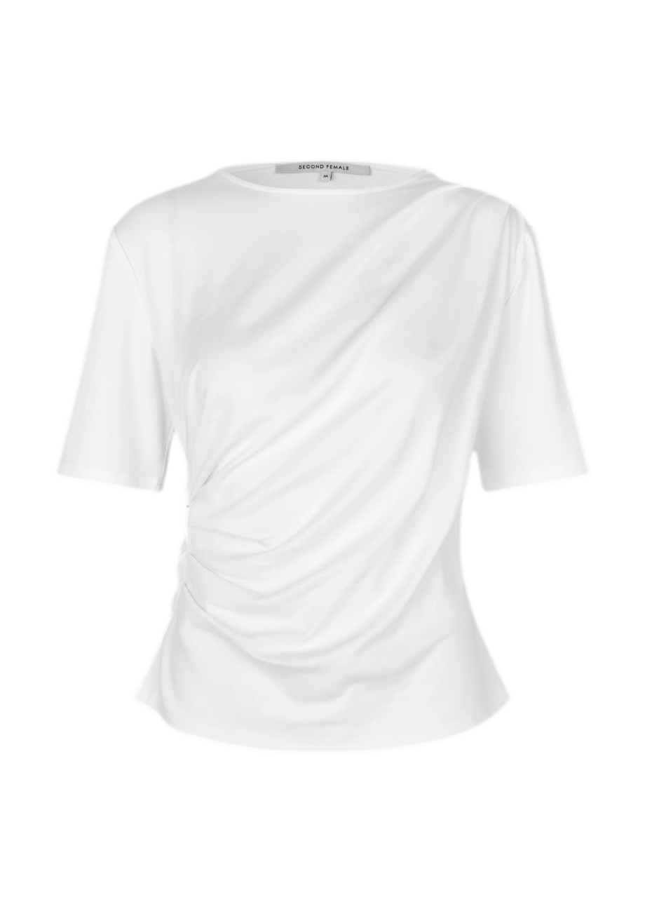 38949_1001_Second Femal_Ulina_Shirt T-Shirt mit Raffungen "Ulina" - Weiß – Bild 1