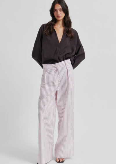 Gestreifte Baumwollhose “Vari“ – Rosa – Bild 3