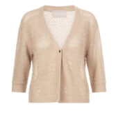 Kurze Strickjacke – Sand/Beige